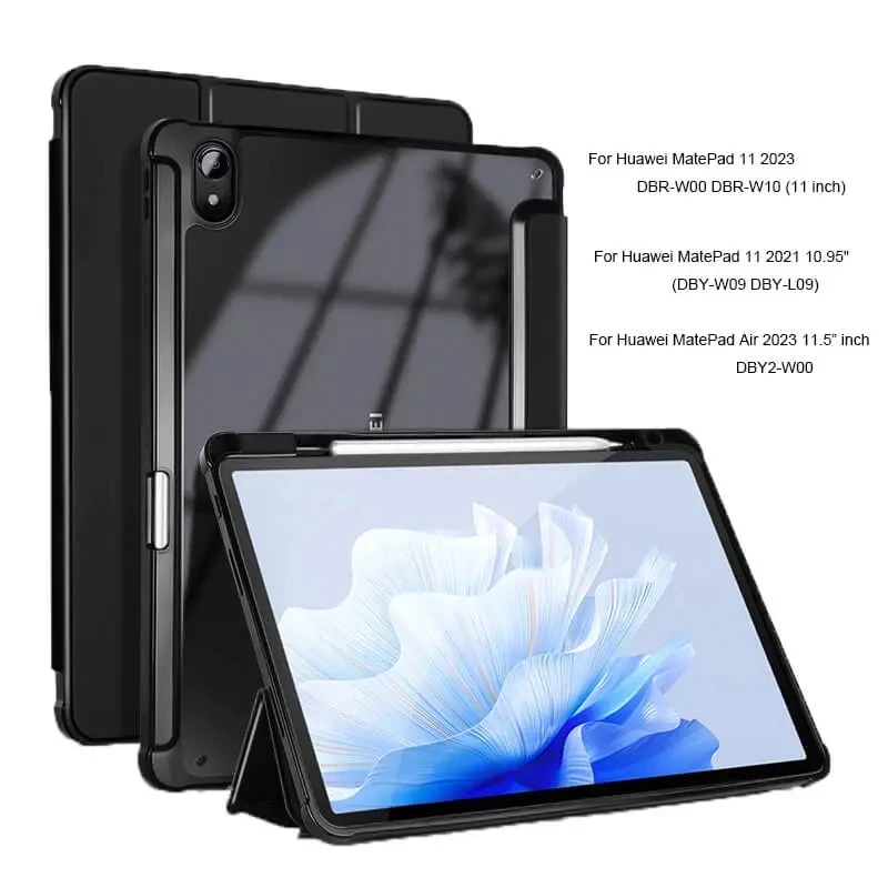 Case For Huawei MatePad 11 2023 2021 Stand Smart Cover for Mate Pad Air 11.5 Acrylic Backboard PU Leather Cover Tablet Protector