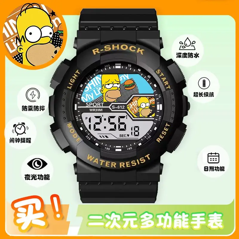 Cartoon Anime Waterproof Sports Chronograph Watch for Kids - Fun Birthday Gift