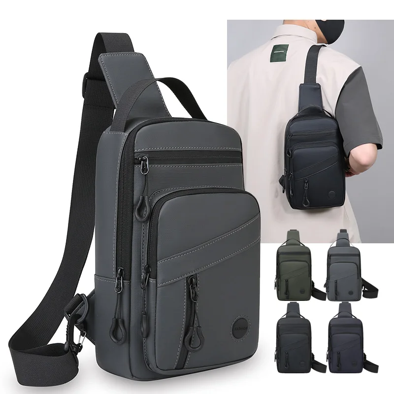 1 durable and wear-resistant chest bag - portable, crossbody bag, suitable for outdoor hiking, cycling, and trekking - adjustabl