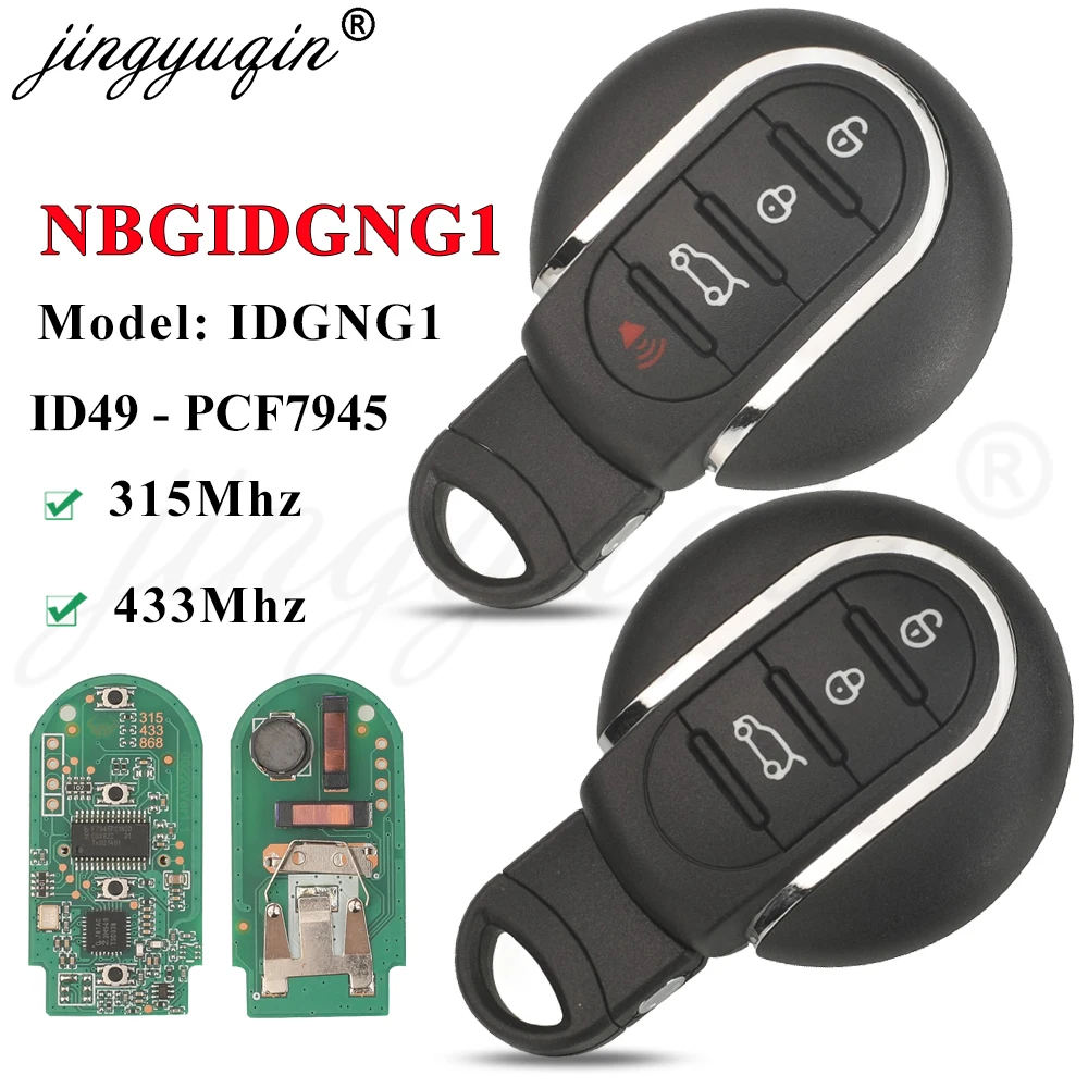 Jingyuqin 3/4BTN Smart Remote Auto Schlüsselanhänger 315 MHz 434 MHz ID49 für BMW Mini Cooper Countryman Clubman F-Serie F55 F56 2015-2018