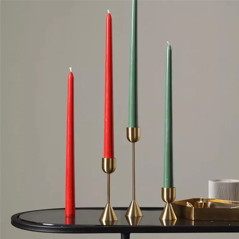 Table Centerpiece Candle Stand Set of 3 Brass Gold Metal modern metal candle holder set