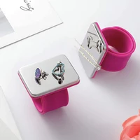 Outils de coiffure, bracelet magnétique en Gel et Silicone pour tresses, dragonne noire, avec 3 peignes à queue de Rat et clips 6p 3