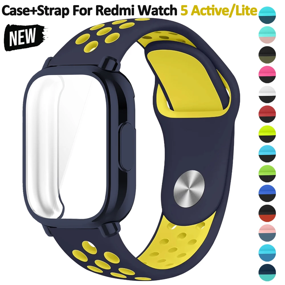Case+Soft Silicone Strap For Redmi Watch 5 Active Lite Sports Band