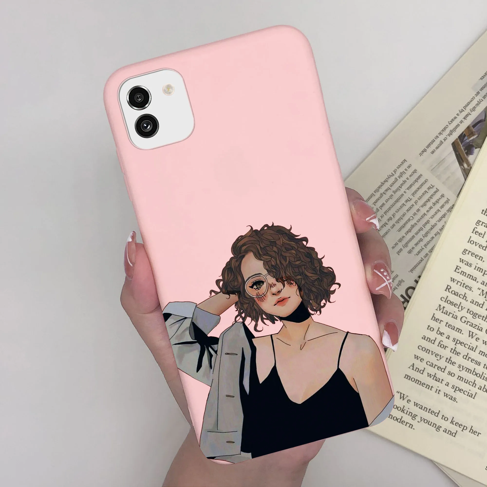 Cute Painted Soft Silicone Bumper Cover for Samsung Galaxy A03 Series