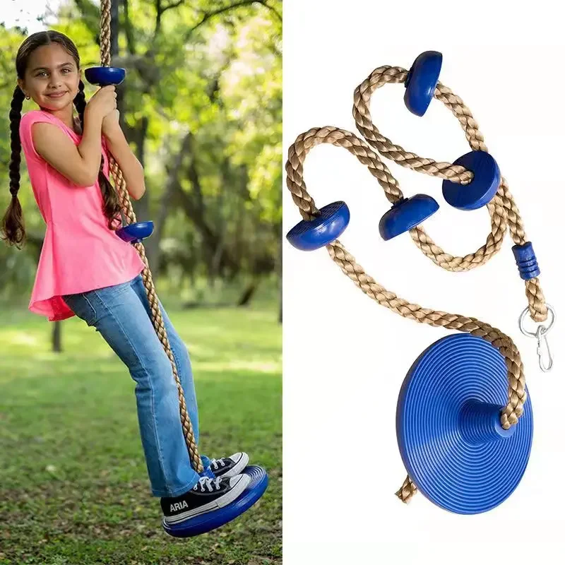 

Children Plastic Disc Outdoor Swing Climbing Rope With Platforms Treehous Rope Ladder Kids Toy Swing Seat Garden Hanging Chair