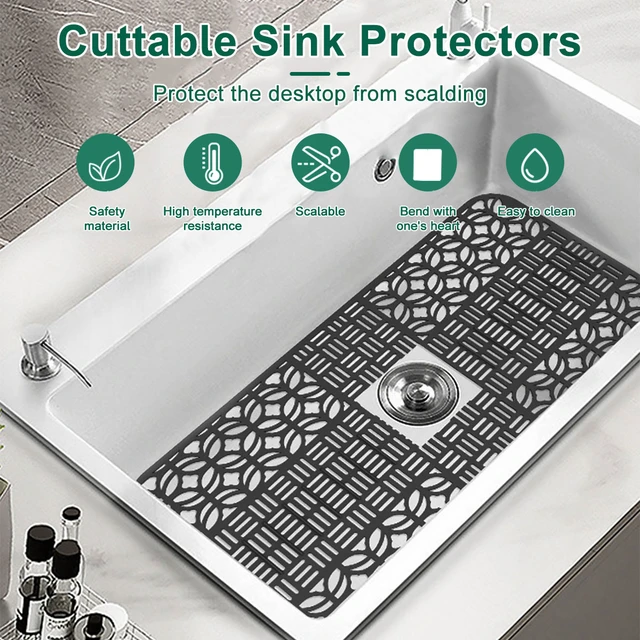 Sink Protectors for Kitchen Sink,Sink Mat,Grid Silicone Kitchen Sink Mat  for Bottom of Stainless Steel Sink,Heat resistant mat - AliExpress