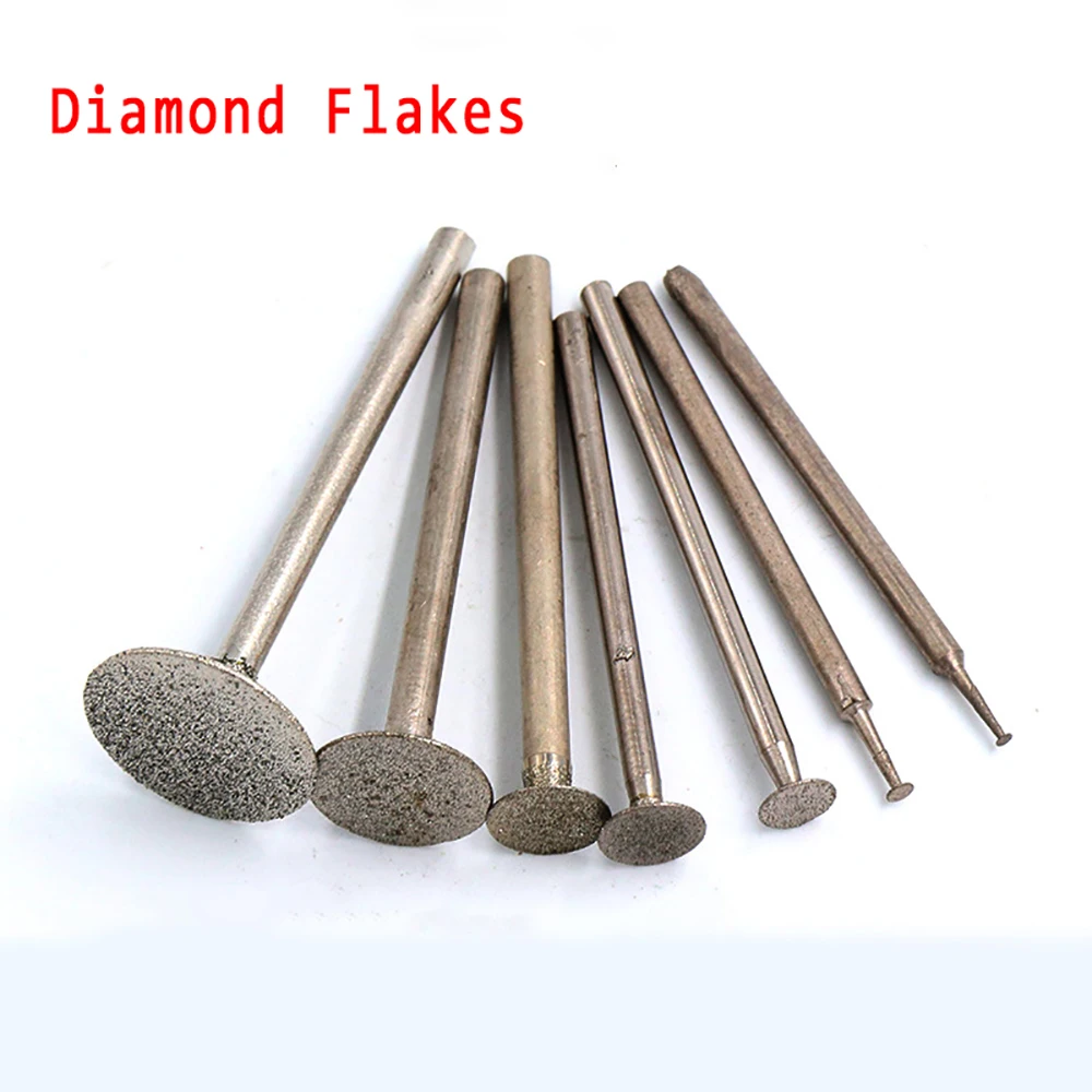 

5/10pcs 2.35mm 3mm thin slice diamond grinding cutting head diameter 0.5-16mm for jade rotary engraving polishing tool k needle