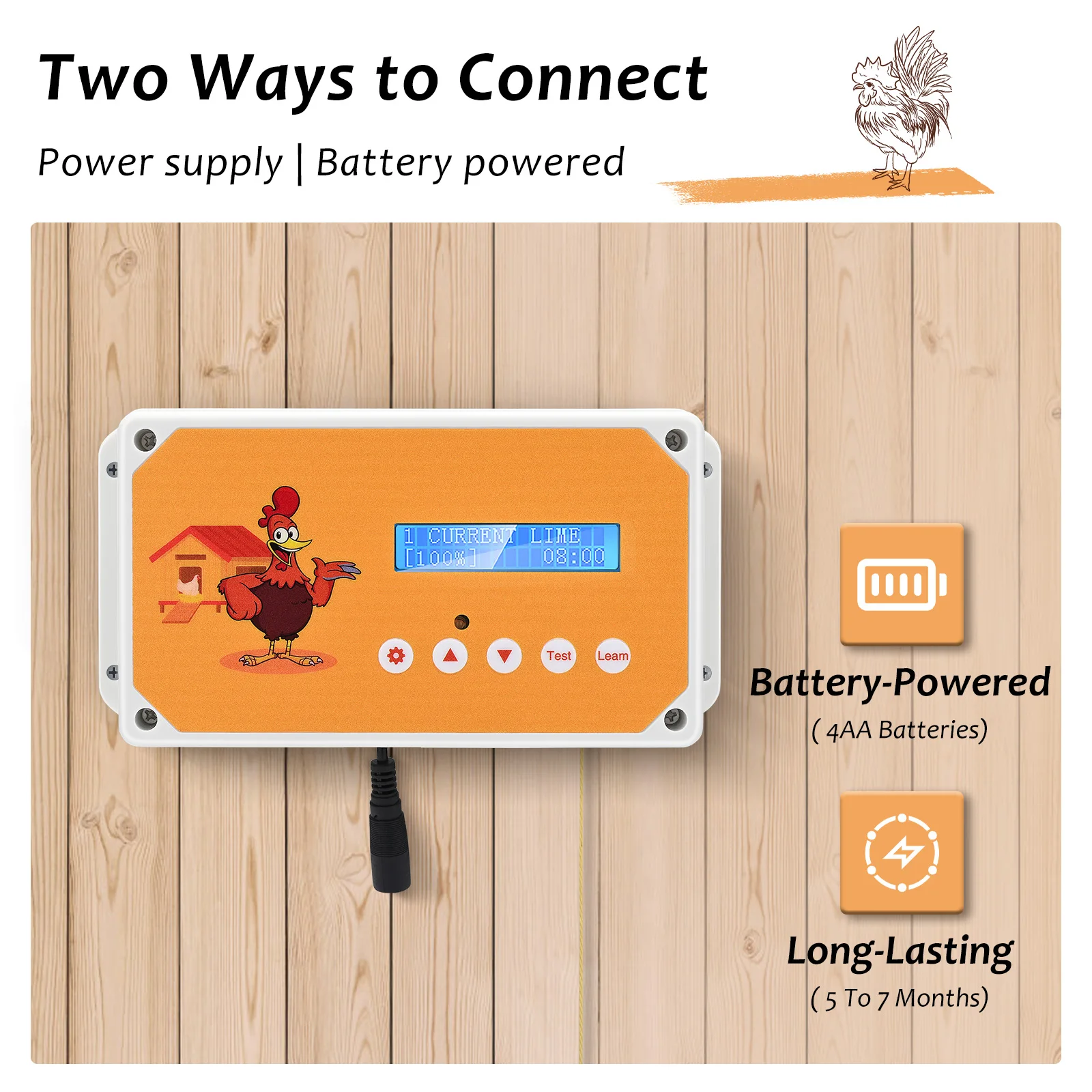 Chicken Coop Door Opener Automatic Chicken Coop Door Cage Opener with LCD