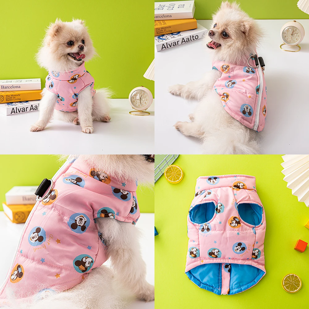 Disney Dog Clothes Warm Waterproof Pet Vest Windproof Dog Jacket Coat