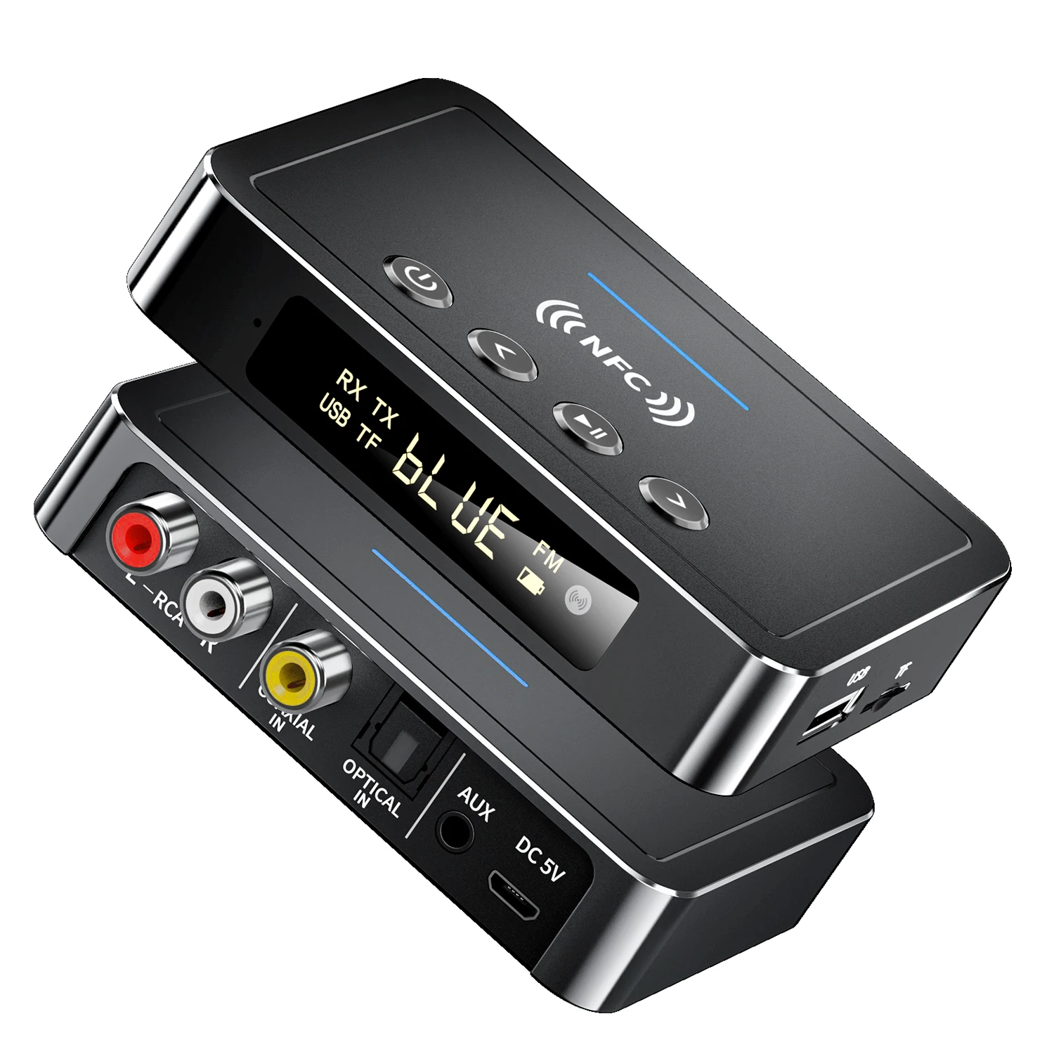 Kaufe Bluetooth 5.0 Empfänger Sender FM Stereo AUX 3,5 mm Klinke RCA  optischer kabelloser Freisprechanruf NFC Bluetooth Audio Adapter TV