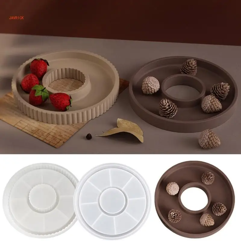 

Creative Silicone Mold Silicone Tray Molds Hollow Round Shaped Silicone Dish Molds Round Plate Moulds for Hand-Making