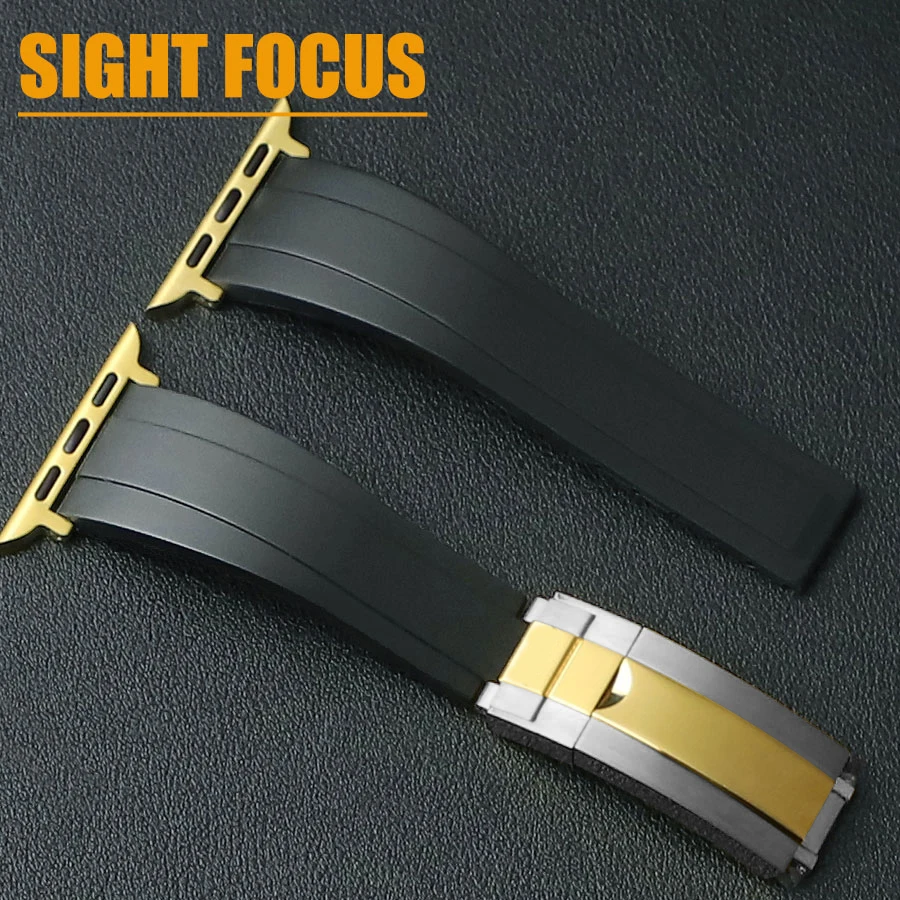 Cinturino In Gomma Per Cinturino Apple Rolex 45Mm 44Mm 42Mm 49Mm 41Mm 40Mm 38Mm Iwatch Se 8 7 6 5 4 3 2 1 Bracciale Bracciale