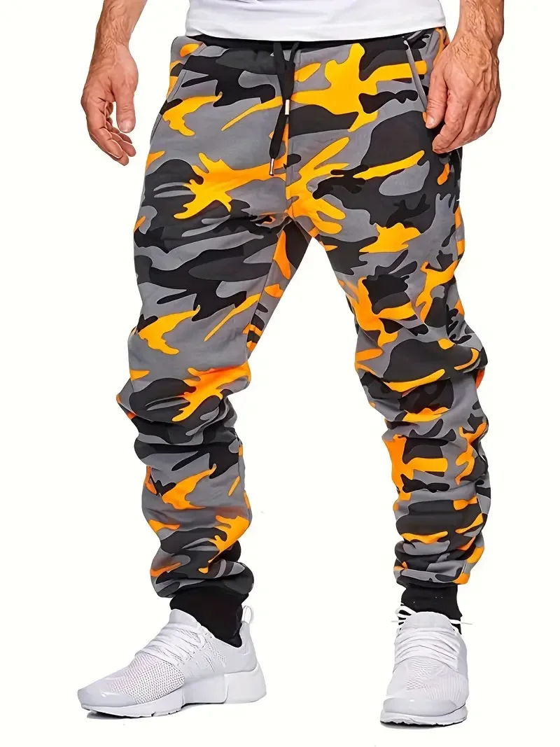 Plus Size Spring Men's Camouflage Pants Hip Hop Style Pleated Harem Trousers Male Sports Sweatpants Pockets Pants For Men 2024