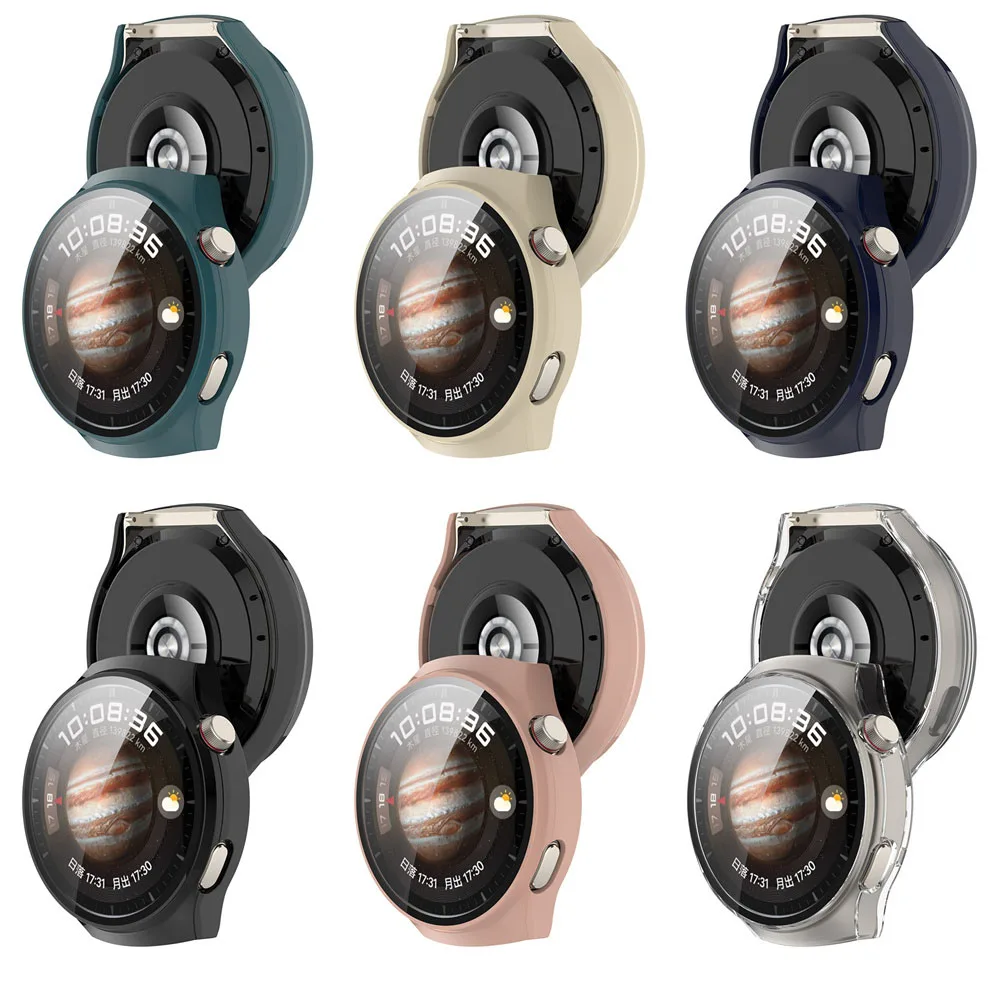 Cases Cover For Huawei Watch 4 Pro Bracelet Protector Shell Case With Glass Film 2in1 Screen Protection Frame Bumper Accessories watch screen protector case apple watch screen protector case watch protective case watch cover watch protective cover