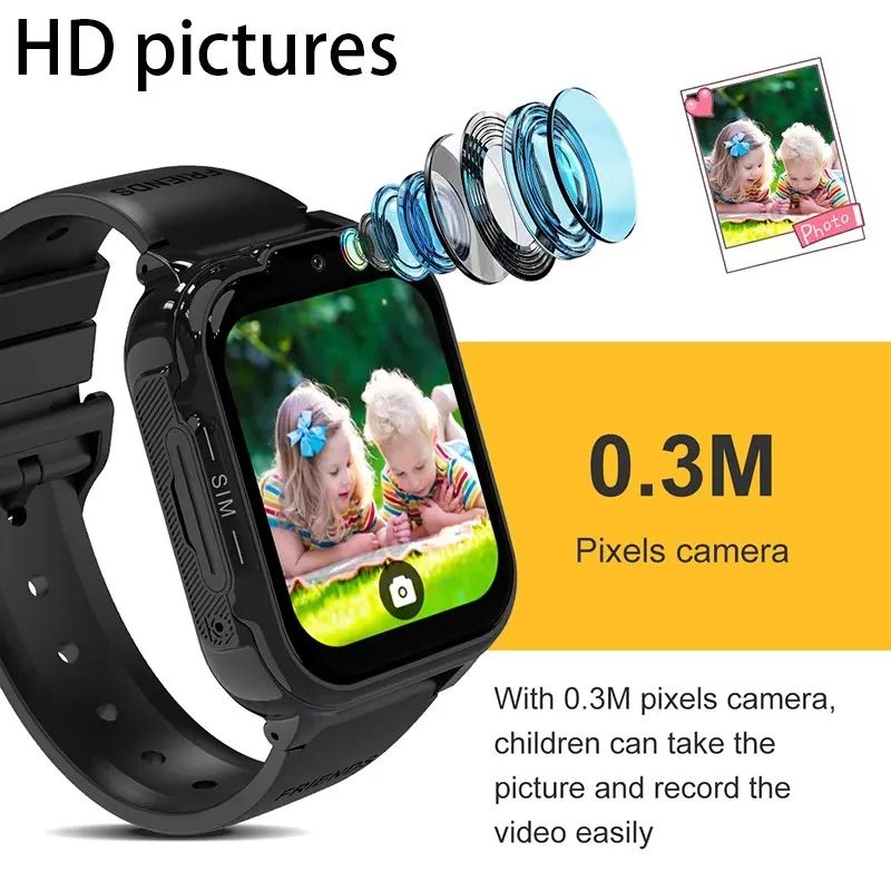 Children's Smart Watch 4G GPS Track Video Call Camera SOS Waterproof Display Location LBS Tracker Smart Phone Watch