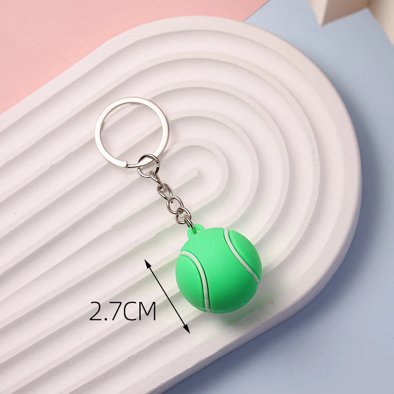 5 Porte-clés Ballons De Sport - Football, Basket, Rugby, Tennis, Volley - En PVC Coloré - Cadeau Pour Garçons, Amateurs De Sport - Taille Environ 3x3 Cm