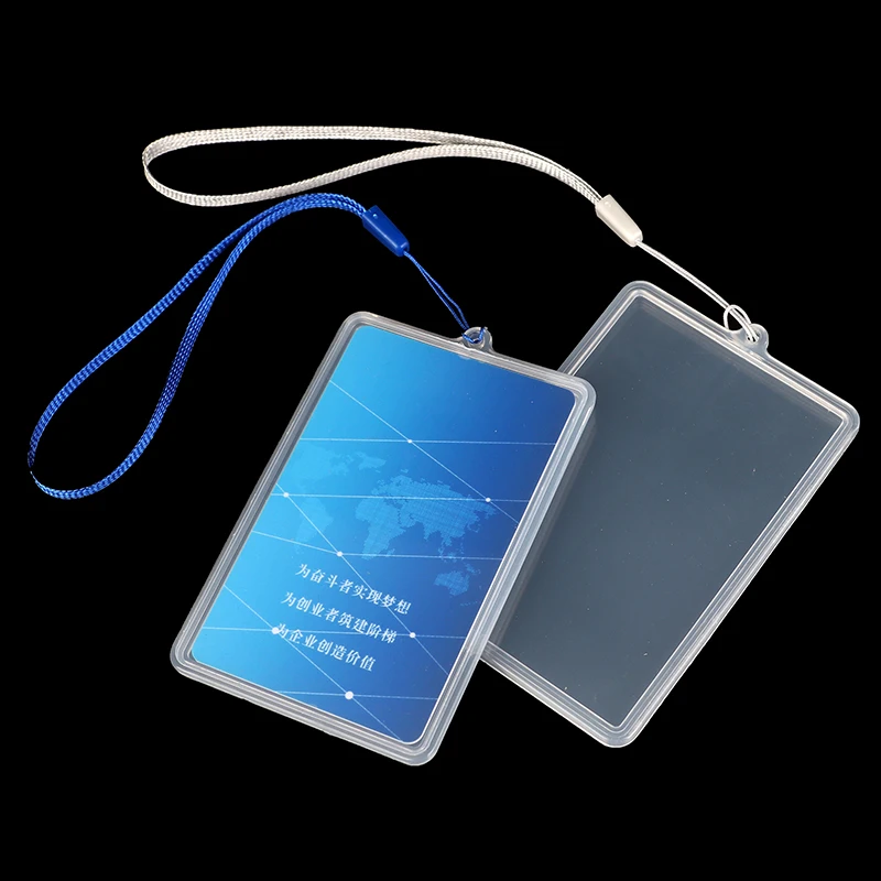 Transparenter Flip Case Cover ID-Karten halter mit Lanyard-Namensschild Studenten bus karte Kreditkarte Mitarbeiter Zugangs karten halter – Detail 6