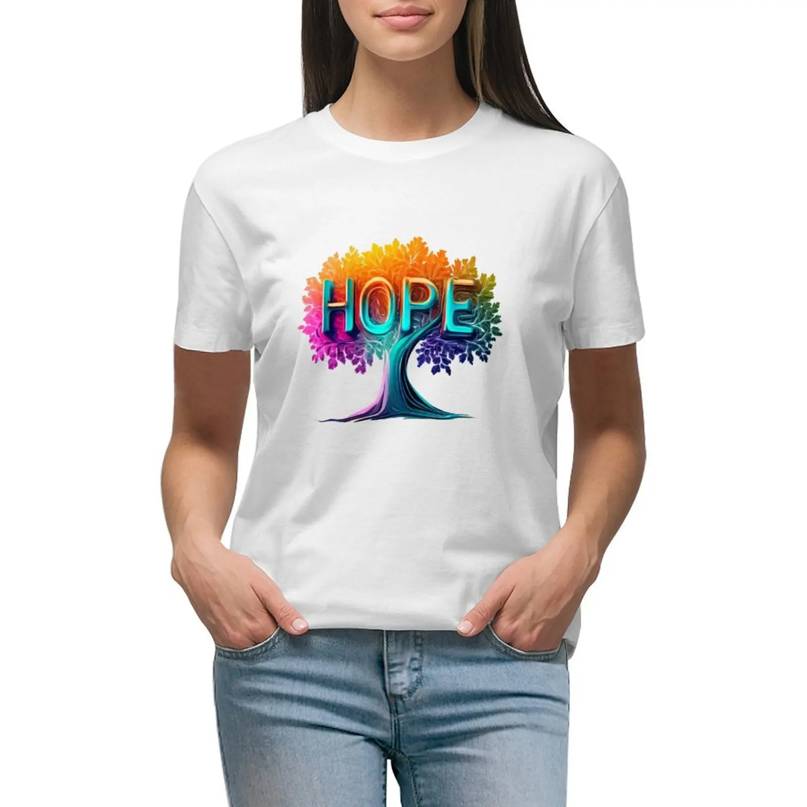 

hope hoping meaning raising hope T-shirt hippie clothes aesthetic clothes t-shirts for Women loose fit