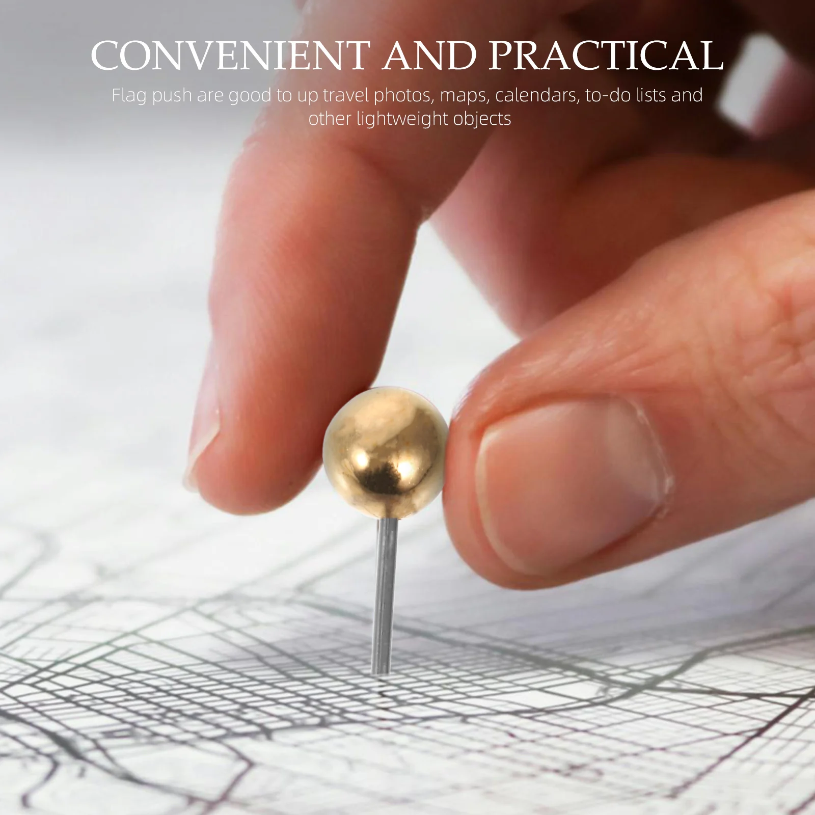 400pcs Round Map Flag Push Map Tacks Metal Fixed Plastic Round Ball Needle Cork For School Home Office  Map Flag Push Pins 