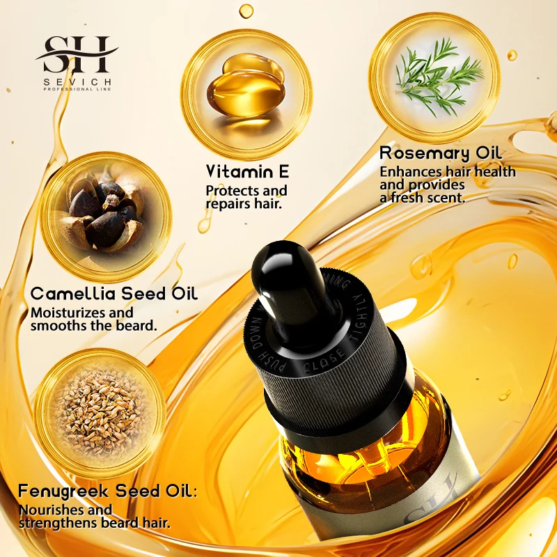 Metal Folding Beard Comb Beard Growth Essential Oilrosemary Facial Hair Growth Liquid Man Modifier Styling Toolproduct