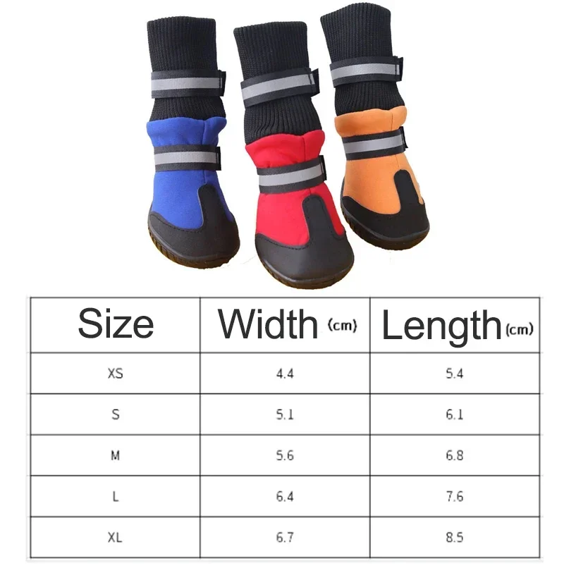 4pcssetWaterproofAntislipDogShoesforLargeDogsWinterShoefor
