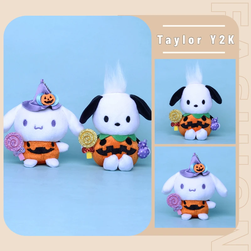 

13cm Sanrio Cinnamoroll Pachacco Plush Pendant Cartoon Anime Y2K Girls Bag Accessories Kawaii Halloween Keychain Widget Gift