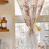 French Romantic Flowers Curtains Cloth For Living Room Lace Warp Ruffled Rose Tulle Curtains for Kitchen #A542 5
