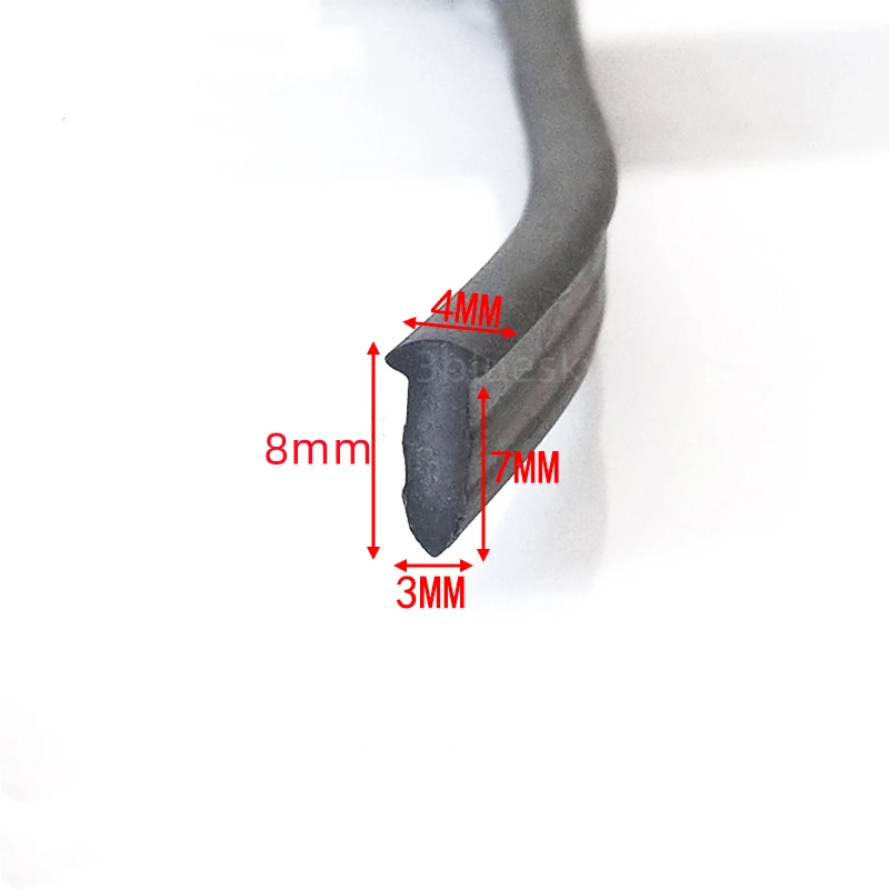 Gomma T Strip Vetro Metallo Legno Pannello Bordo Encloser Scudo Copertura Del Cavo Dell'Auto Sigillatura Solare Fotovoltaica 4X8Mm Nero