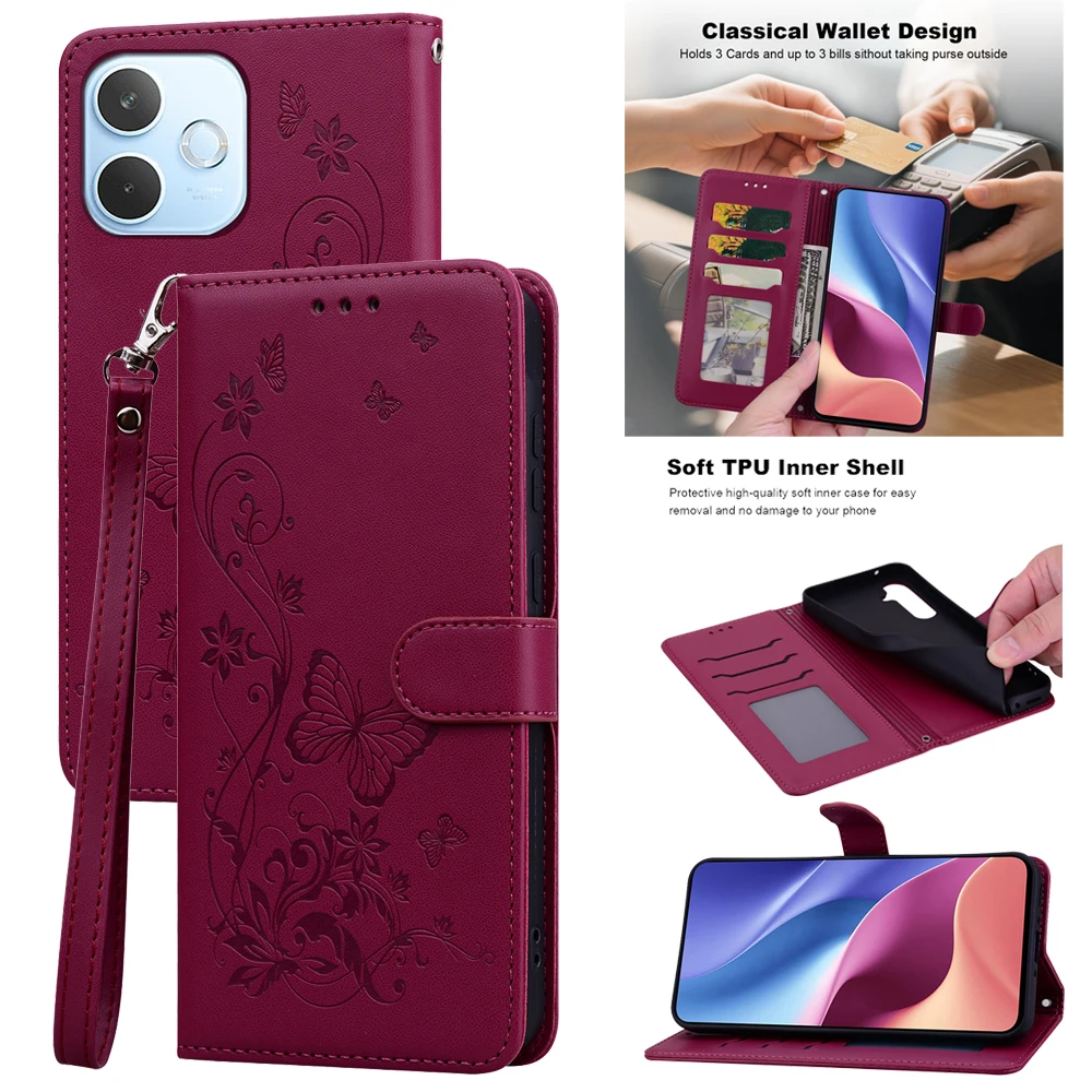 Elegant Leather Wallet Flip Phone Case