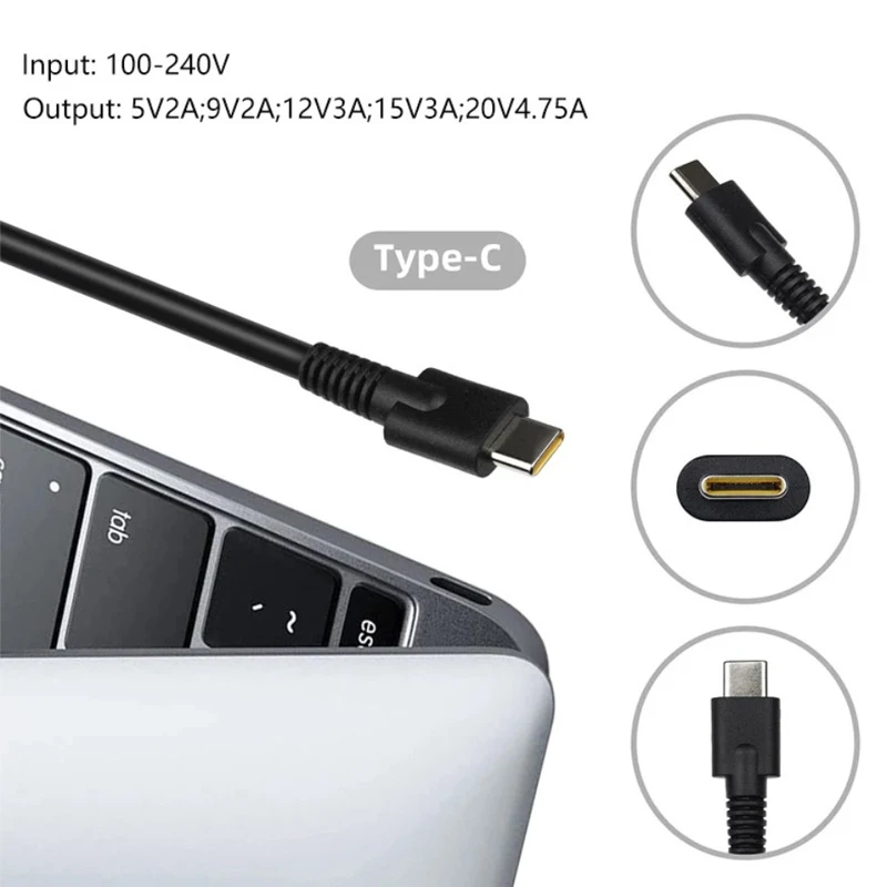 20V 4.75A 95W USB 유형 C PD 충전기 레노버 아수스 Hp 삼성 Y740S-15IRH Y9000X Y740S용 노트북 전원 공급 장치 어댑터
