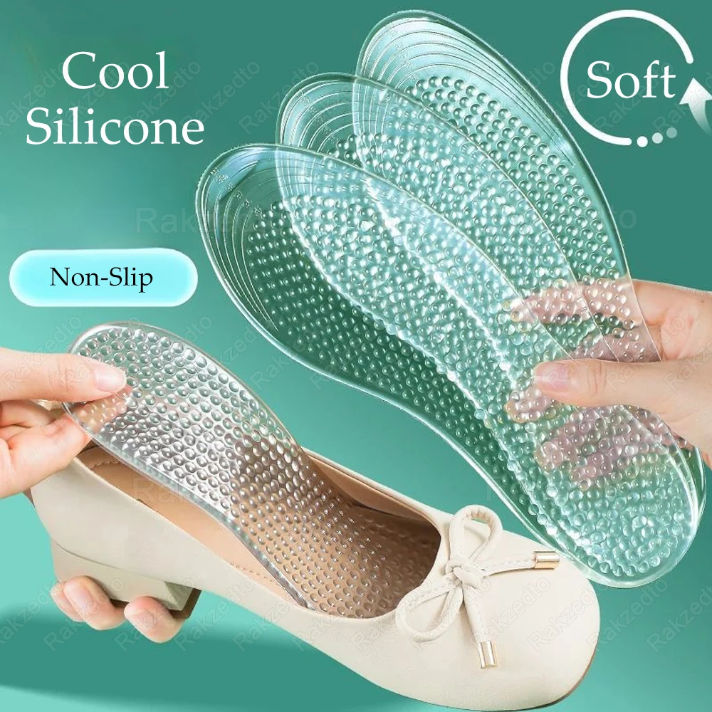 Silicone Insoles Man Plantar Fascitis Foot Massage Soft