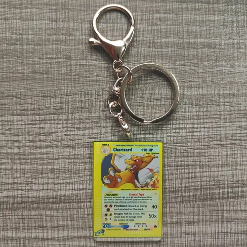 Pokemon Anime Small Card Key Chain Charizard Keychains Blastoise Venusaur Mewtwo Diy Acrylic Action Toy Figures Game Collection - Image 20