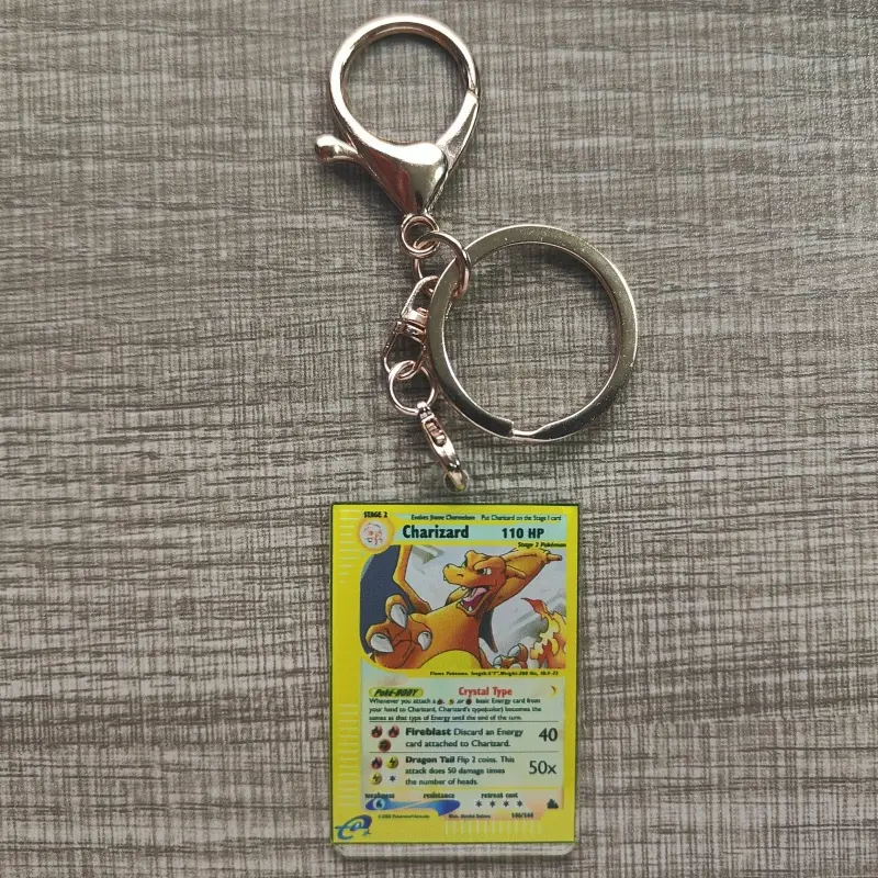 Pokemon Anime Small Card Key Chain Charizard Keychains Blastoise Venusaur Mewtwo Diy Acrylic Action Toy Figures Game Collection - Image 20