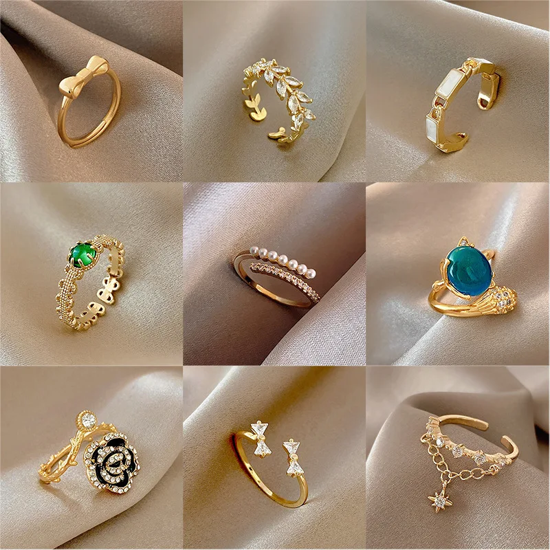 Amazon.com : Missgrace Boho Gold Rhinestones Ring Set Finger Rings Sets  Vintage Carved Knuckle Rings for Women and Girls 12 Pcs : Beauty & Personal  Care