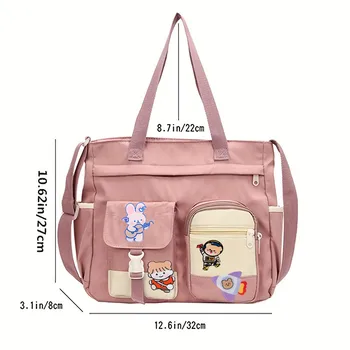 حقيبة يد من قماش أكسفورد، حقيبة كتف للمراهقين، حقيبة ساعي البريد للسيدات من النايلون، حقائب كروس للفتيات والنساء، حقائب مدرسية للطلاب 5