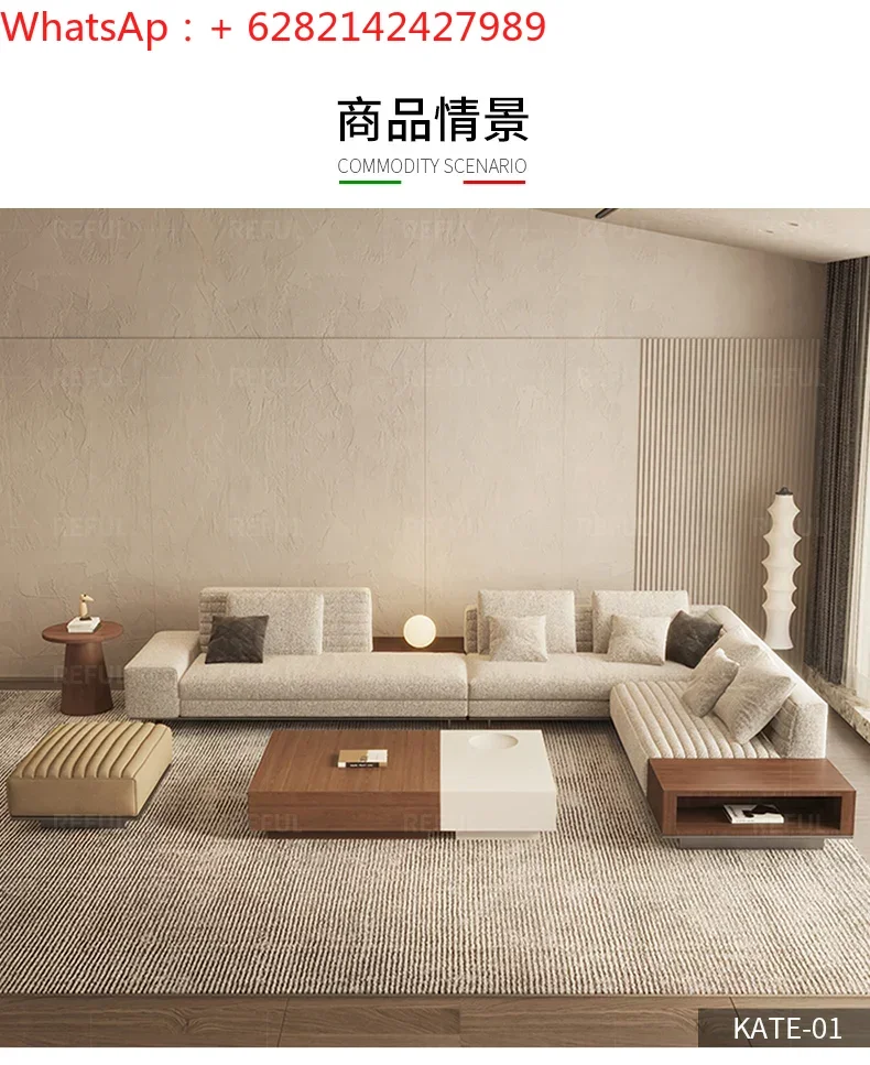 

Italian minimalist cloth sofa large villa living room Nordic ins style light and extravagant