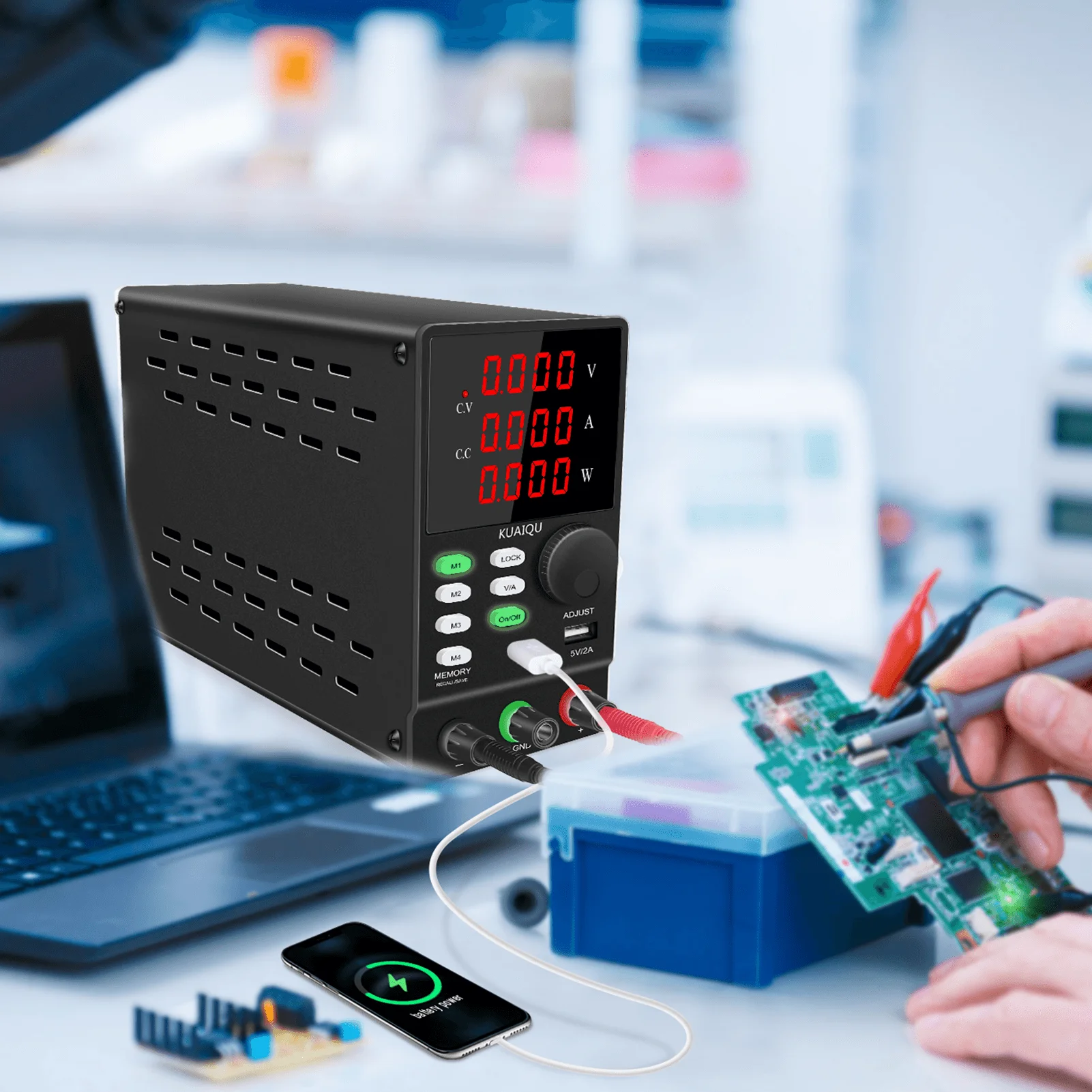 KUAIQU Schnell Ausführbares Programmierbares DC-Netzteil Einstellbares Geregeltes Netzteil 30V/60V/120V Schnelle Speicherung Labor-Stromversorgung – Detail 8