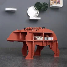 

GY Log Nordic Personalized Art Solid Wood Creative Bookshelf Sofa Side Table Animal Light Luxury Decoration Polar Bear