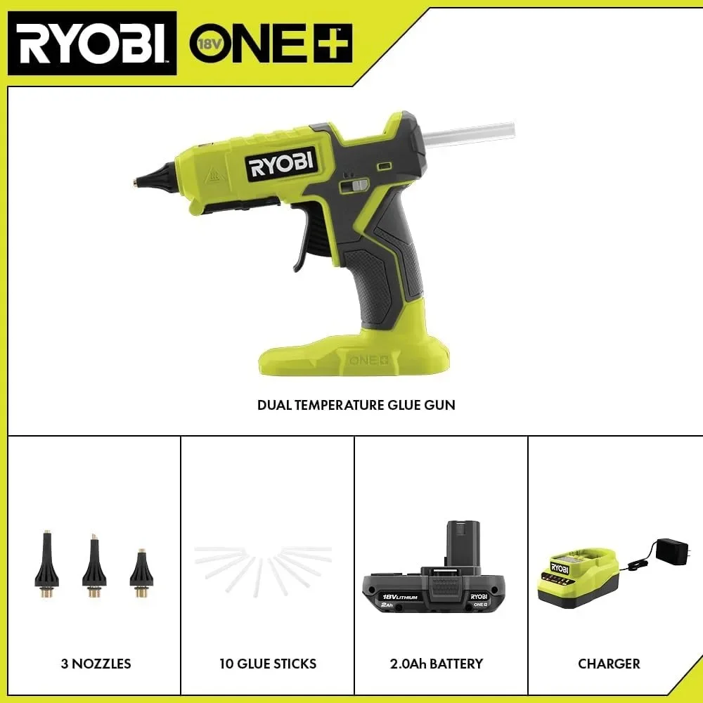18-Volt Cordless Dual Temperature Glue Gun KIT P307KN includes battery and charger (NO Retail Packaging, Bulk Packaged)