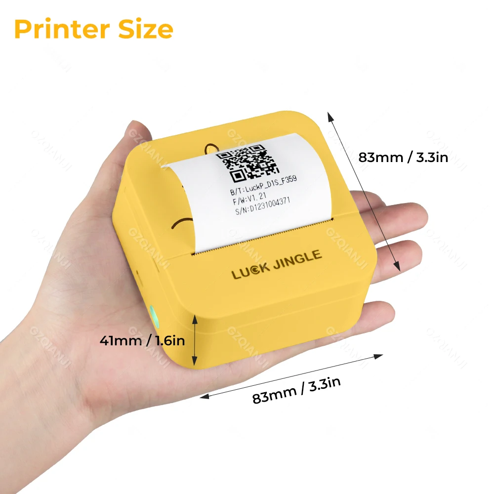 57mm Mini Pocket Thermal Photo Printer Bluetooth Mobile 2inch Bill Receipt Sticker Label Maker Compatible with Android & IOS