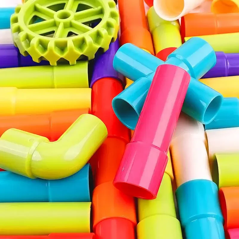 Pipe Building Toys Children's Pipe Building Blocks Toy Assembly Plastic Water Pipe Educational Interactive DIY 3 Years Old Kindergarten