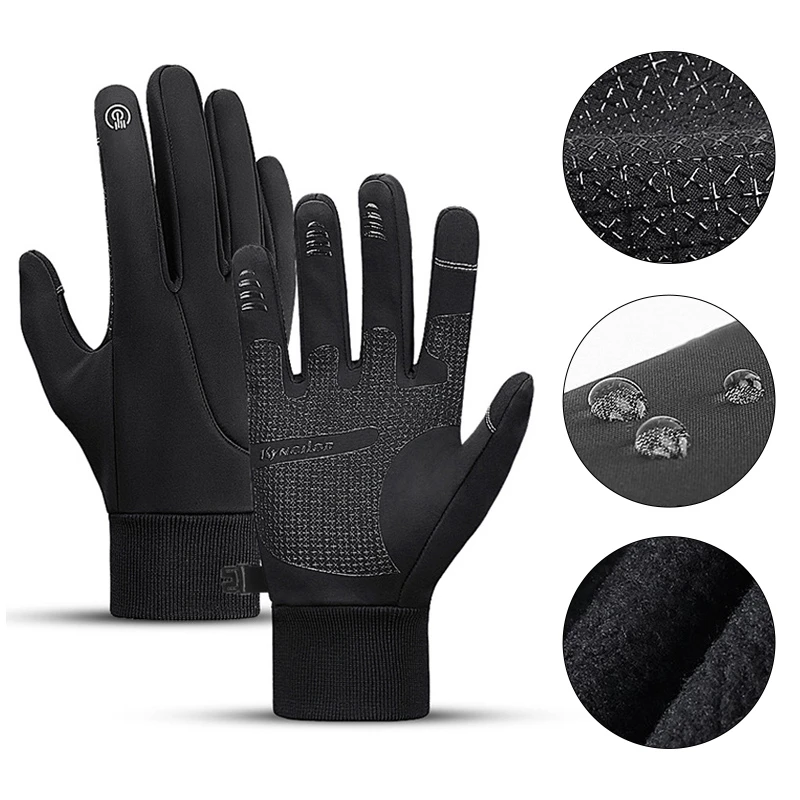 Outdoor Autumn Winter Warm Gloves Touch Screen Windproof Motorcycle Gloves Cycling Fishing Running Ski Waterproof Gloves