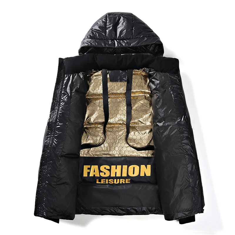 Men Winter Parka Jacket Coat Hat 7XL mens winter coat