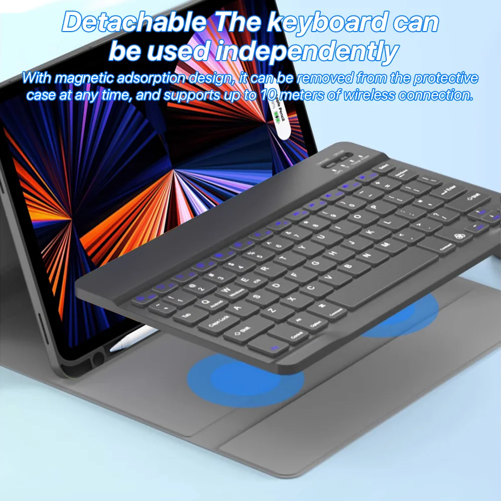 Premium Backlit Keyboard Case with Mouse for Samsung Tablets – Protective Cover with Integrated Keyboard and Touchpad