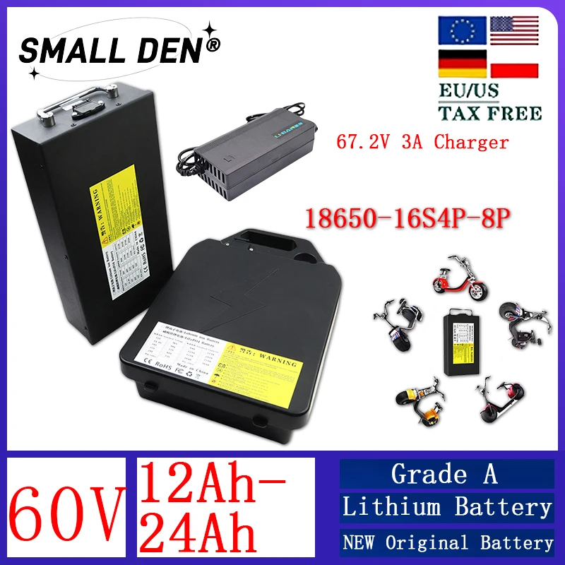 

60v 24ah 21ah 18ah 15ah 12ah new Lithium-Akku für Elektromotor rad 18650 für Citycoco-Roller Elektro fahrrad Duty-Free-Versand