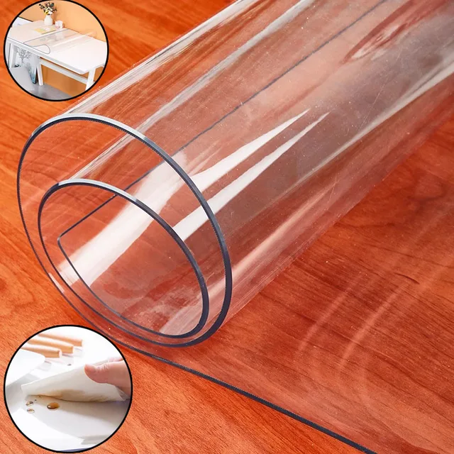 Tapis de Table en PVC, tissu doux en verre, couverture de Table transparente, tapis et tapis imperméables pour la maison, le salon, nappe 1.0mm 1