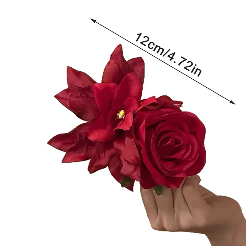 Rote Maiglöckchen-Haarspangen mit Blütenblättern und Entenschnabel-Design – Simulationsblumen-Haarschmuck für Mädchen und Frauen – Detail 9