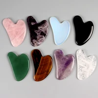 Heart Guasha Stone Face Rose Quartz Jade Massage Tool Chin Nose Lifting Firming Scraping Board Massage Facial Health Care Skin 2