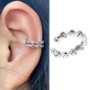 Boucles d'oreilles à Clip pour femmes et filles, 1 pièce, géométrie creuse arc-en-ciel, CZ, manchette, grimpeur, Cartilage, os, faux boucle d'oreille, Non Piercing