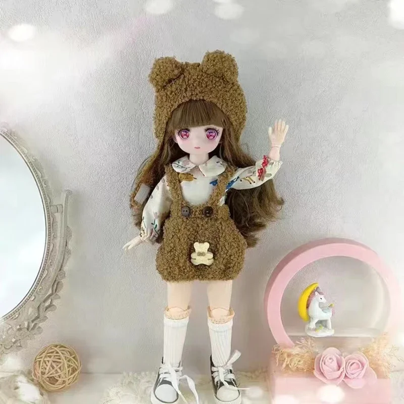 

30cm Kawaii BJD Doll Girl 6 Points Joint Movable Doll with Fashion Clothes Soft Hair Dress Up Girl Toys Birthday Gift Doll New